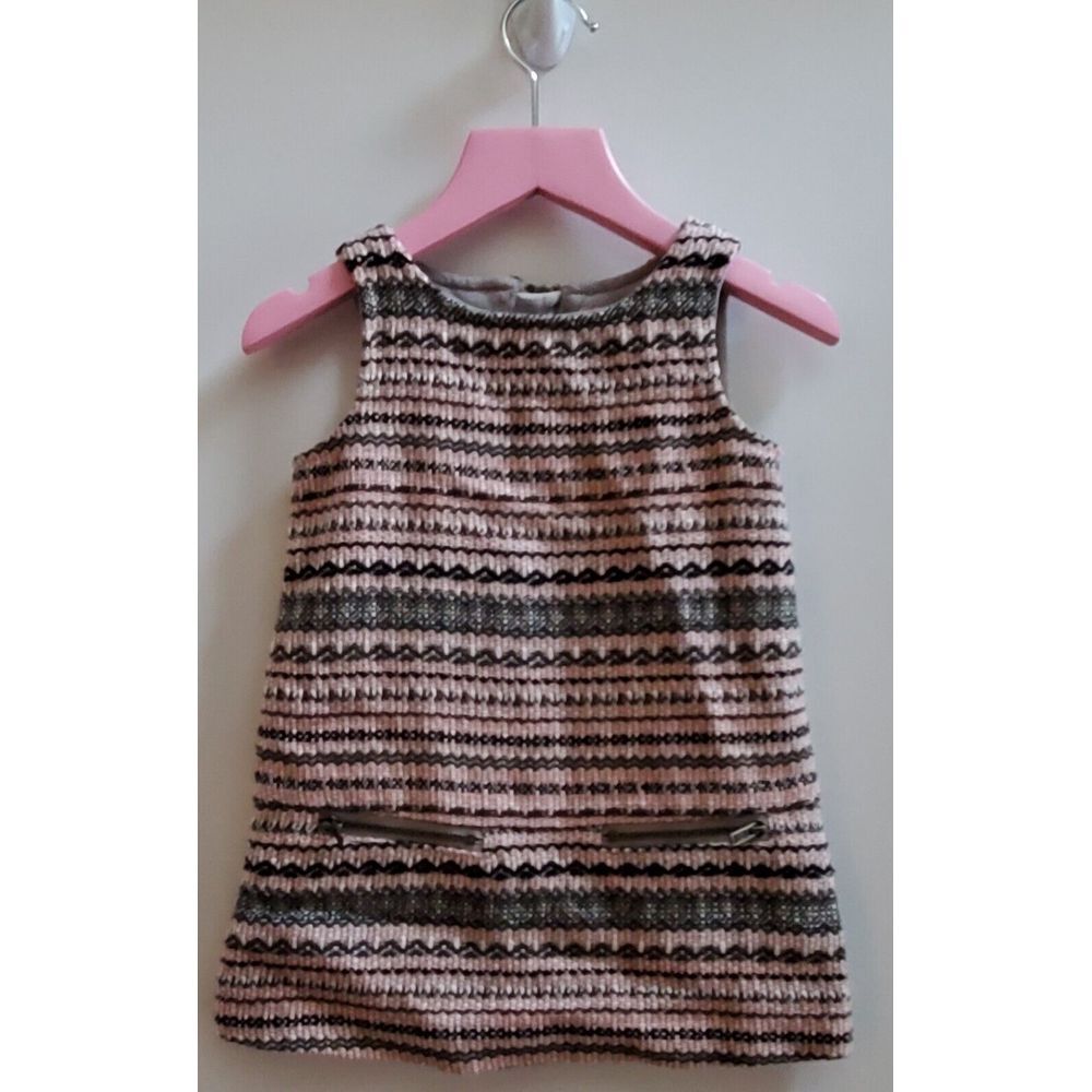 GENUINE KIDS from Oshkosh Girl's Tweed Woven Cotton Lined Dress 18 MO Zip Pocket